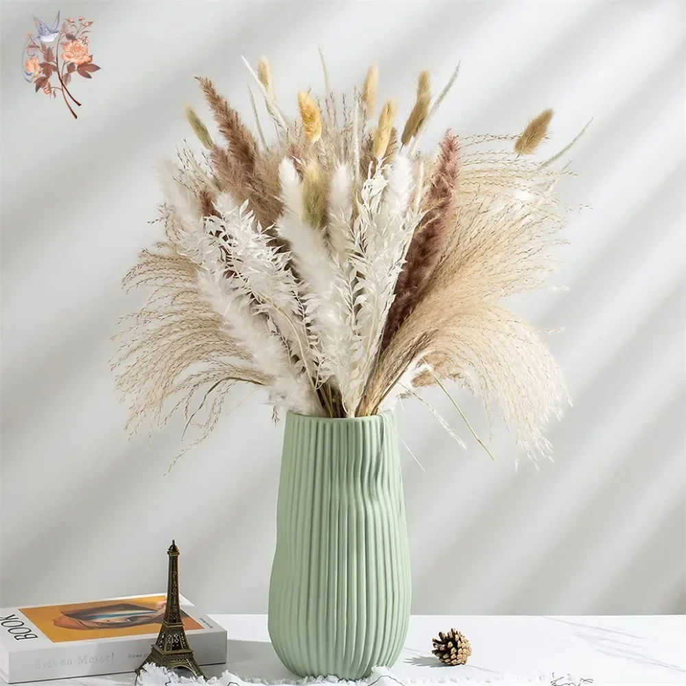 Pampas Grass Decor - 88 stuks natuurlijke pluizige gedroogde pampasgras