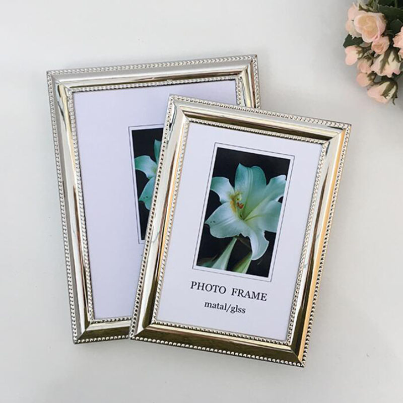 Bamboo Photo Frame - Europese stijl metalen zilverkleurige rechthoekige fotolijst