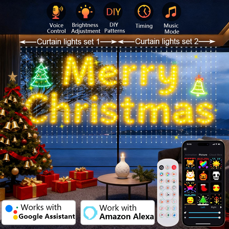 1/2PCS 400LEDs Smart Gordijn L - Home Decor Free App recensie en prijs