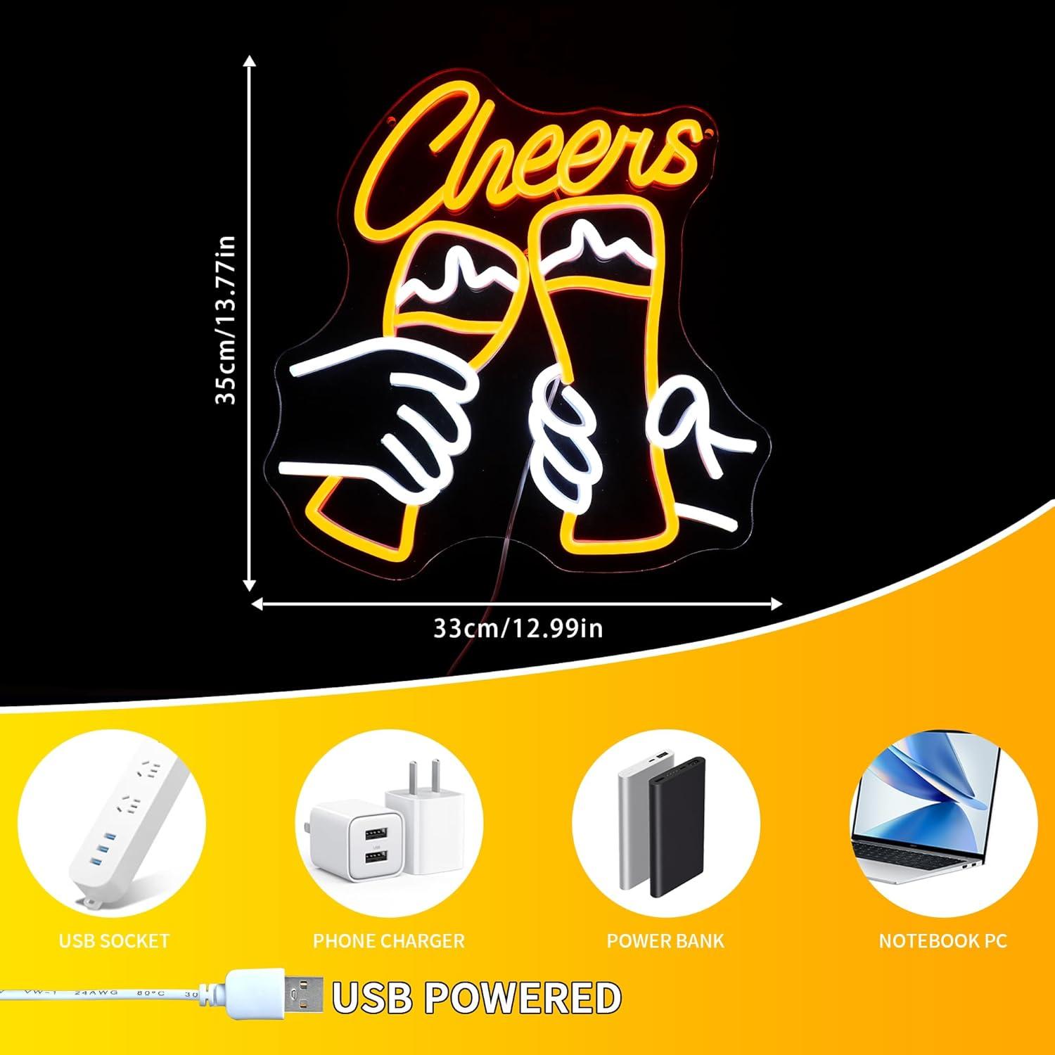 Cheers Cocktail Neonbord USB D - Home Decor Theme recensie en prijs